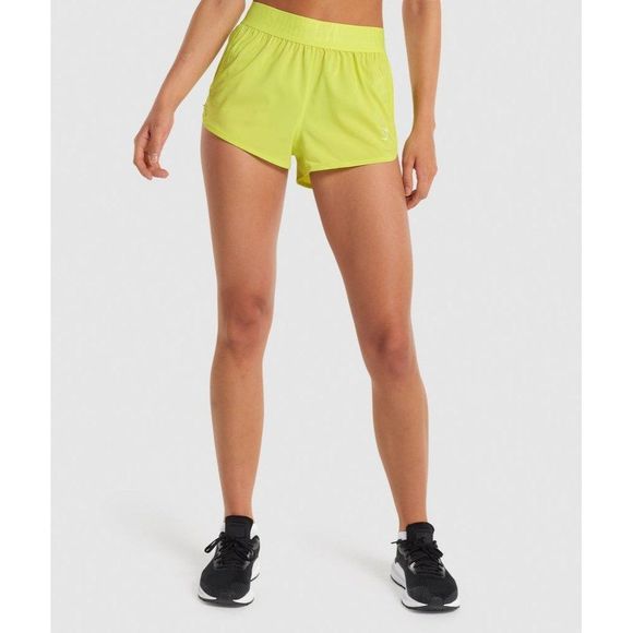 Gymshark Pants - Gymshark Training Loose Fit Shorts in Glitch Yellow Women's Small Unlined